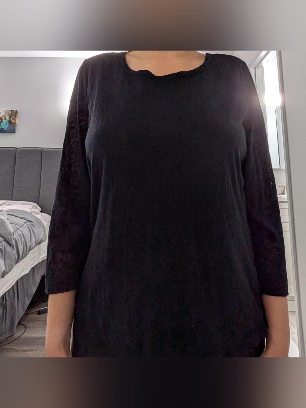 Ralph Lauren Black 3/4 Sleeve Tunic Top